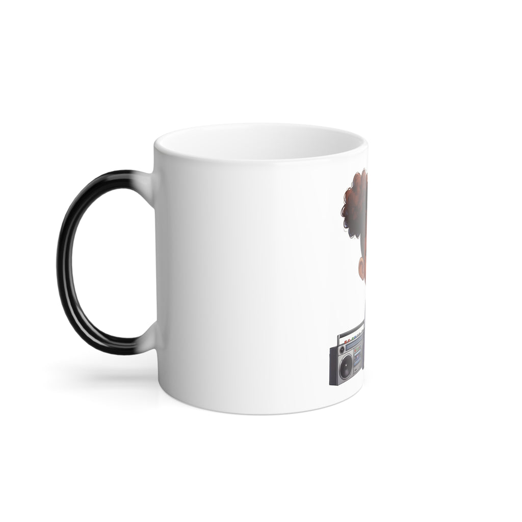 Color-Changing Mug — Cute Grumpy Baby Girl with Boombox, 11oz - ThatBoutqiueStore