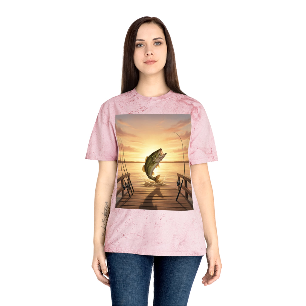 Bass Sunset T-Shirt — Fishing Pier Sunrise Graphic Tee - ThatBoutqiueStore