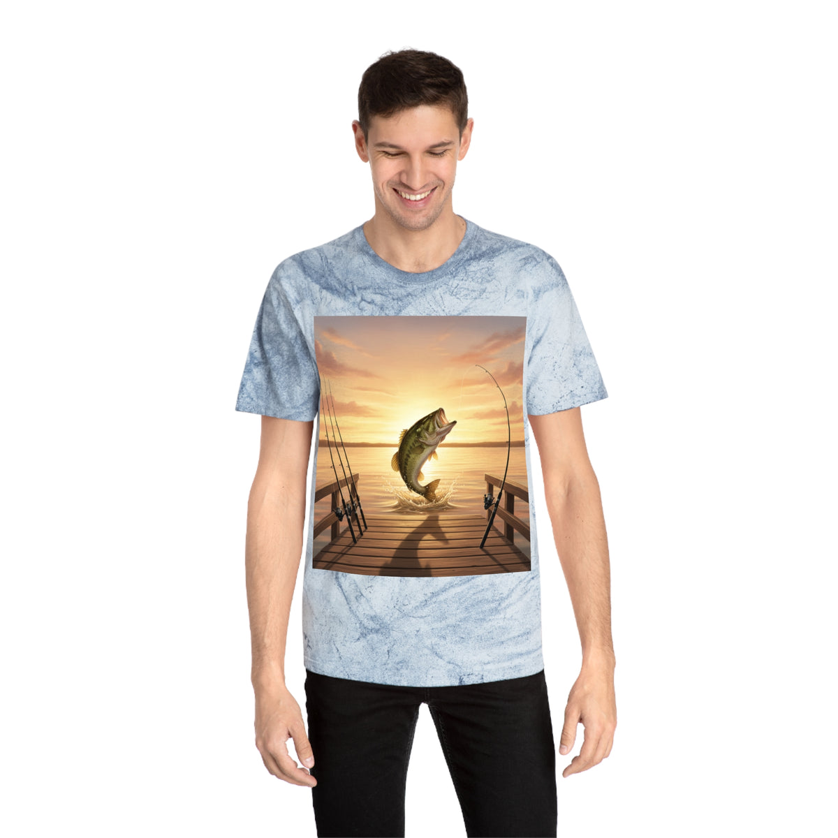Bass Sunset T-Shirt — Fishing Pier Sunrise Graphic Tee - ThatBoutqiueStore