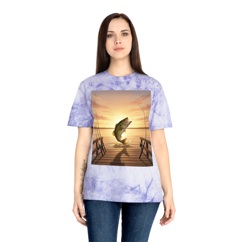 Bass Sunset T-Shirt — Fishing Pier Sunrise Graphic Tee - ThatBoutqiueStore