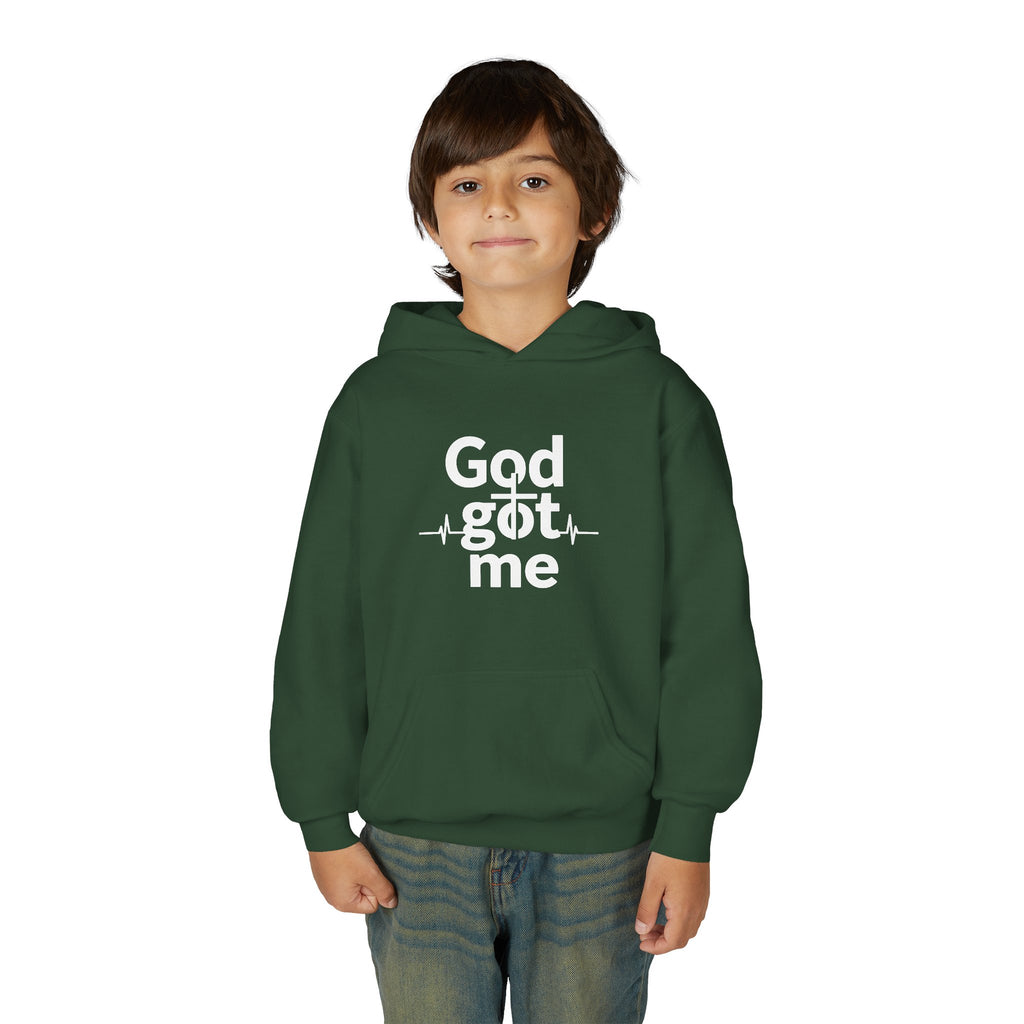 Youth Hoodie — Gold Watercolor Cross "Faith Is Stronger" Christian Sweatshirt - ThatBoutqiueStore