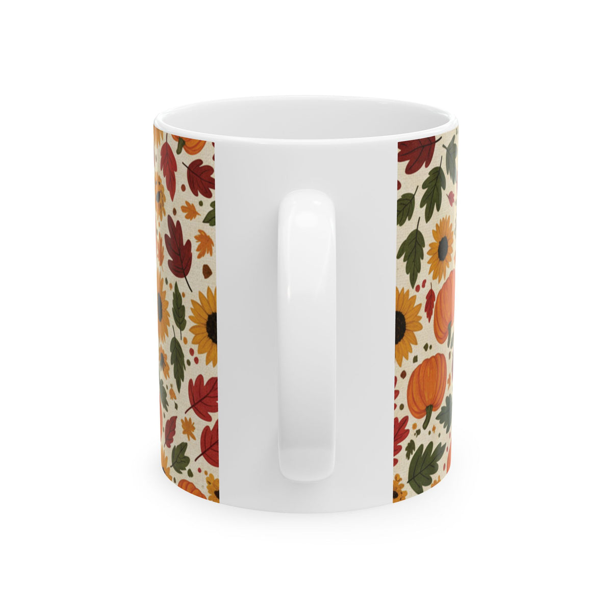 Autumn Harvest Ceramic Mug – Pumpkin, Sunflower & Fall Leaves (11oz & 15oz) - ThatBoutqiueStore