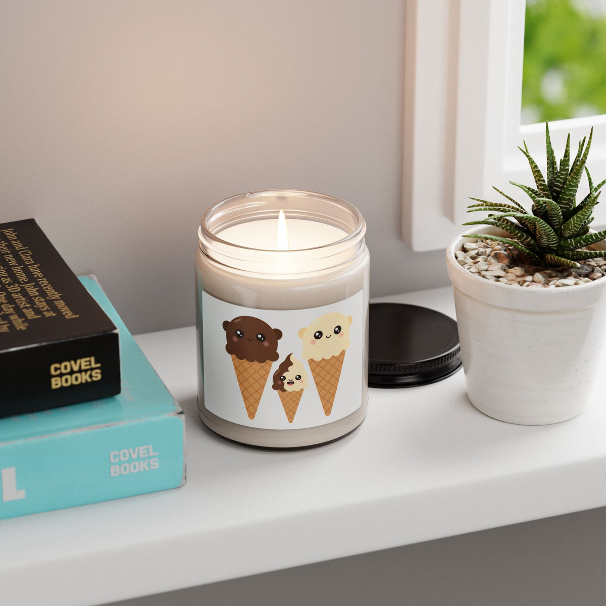 Ice Cream Cone Cute Kawaii Soy Candle — 9oz Scented Jar - ThatBoutqiueStore