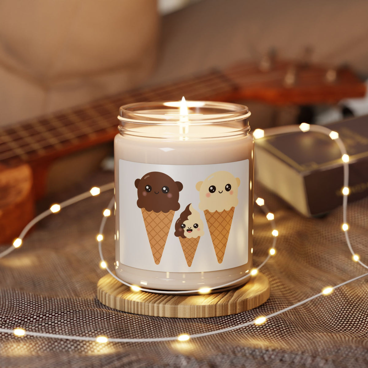 Ice Cream Cone Cute Kawaii Soy Candle — 9oz Scented Jar - ThatBoutqiueStore