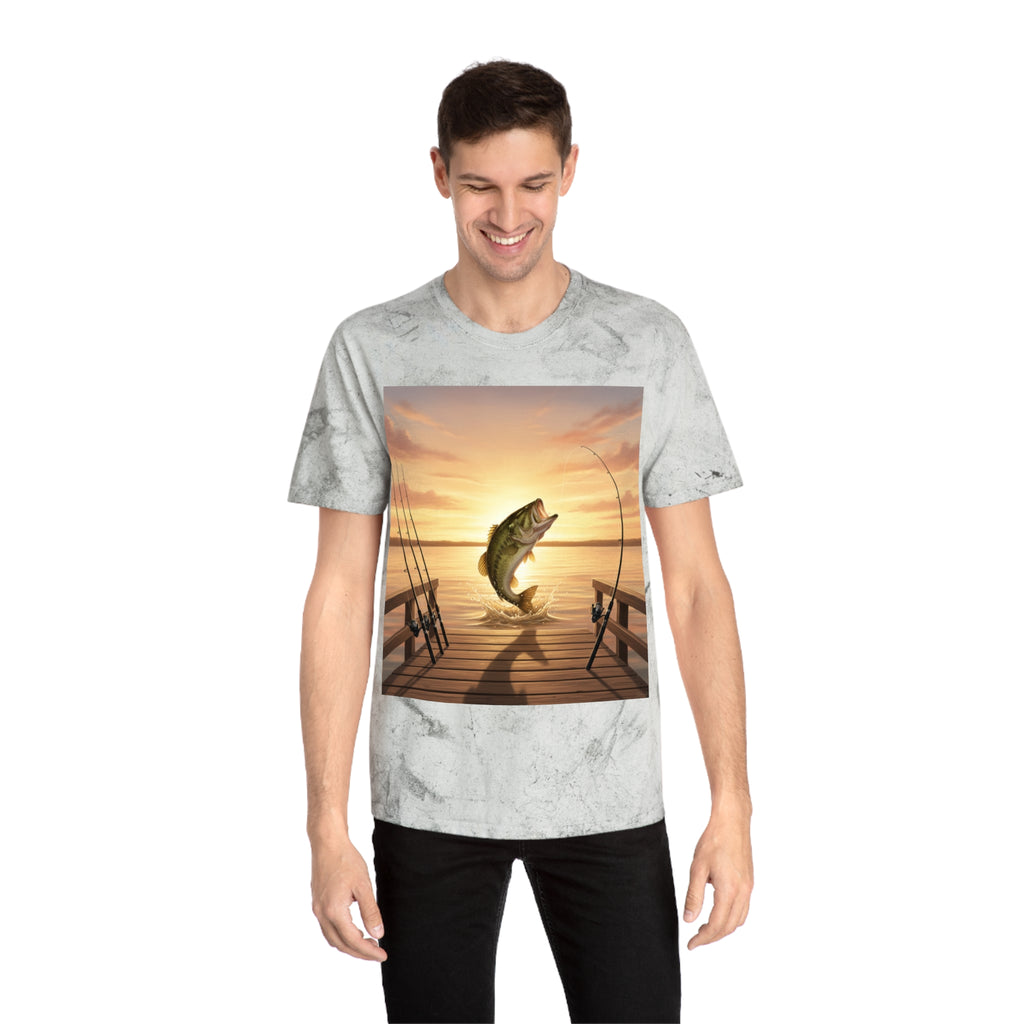 Bass Sunset T-Shirt — Fishing Pier Sunrise Graphic Tee - ThatBoutqiueStore