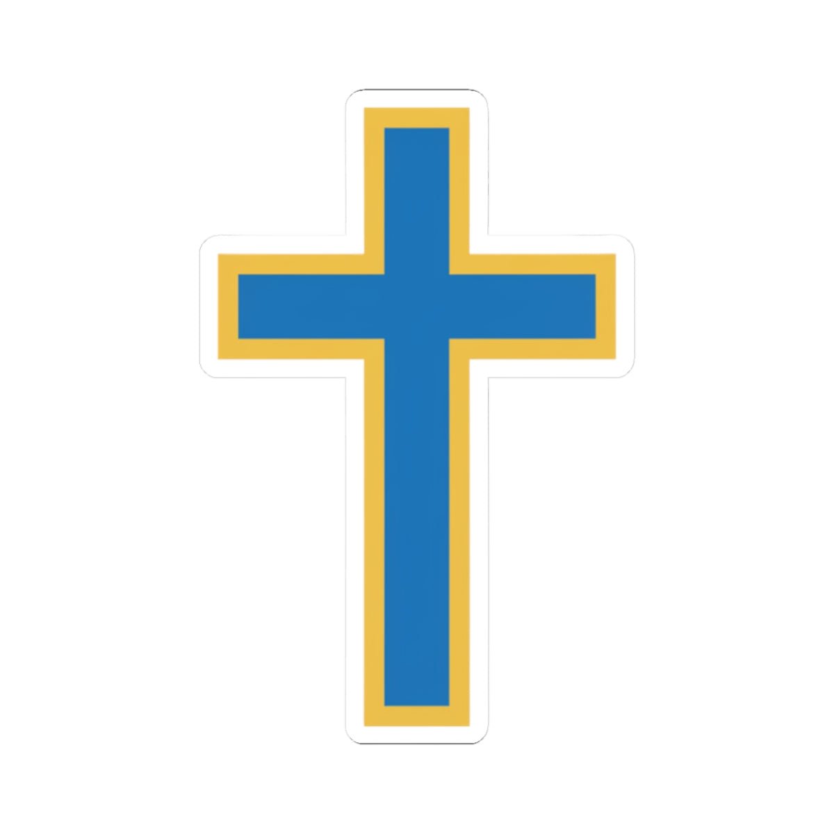 Blue & Gold Cross Kiss-Cut Sticker — Christian Faith Vinyl Decal for Laptop, Bible, Car - ThatBoutqiueStore