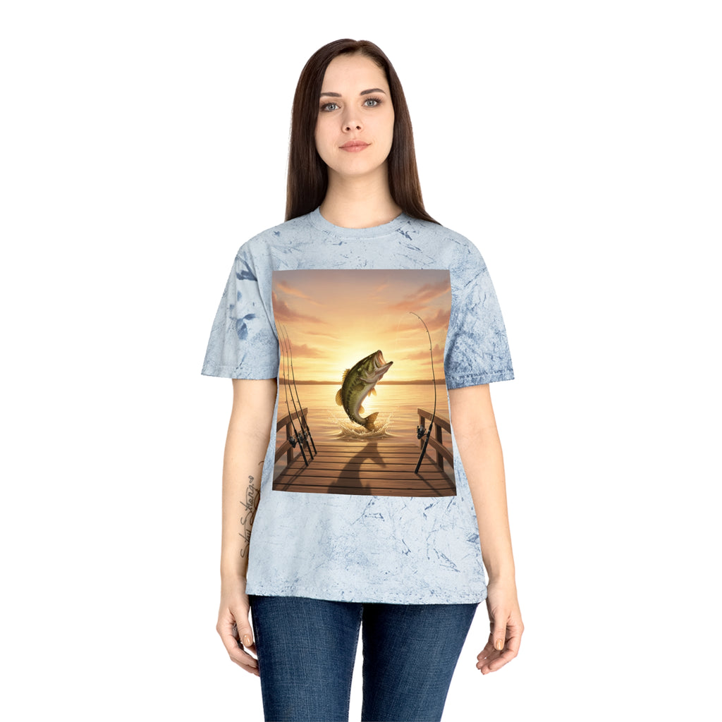 Bass Sunset T-Shirt — Fishing Pier Sunrise Graphic Tee - ThatBoutqiueStore