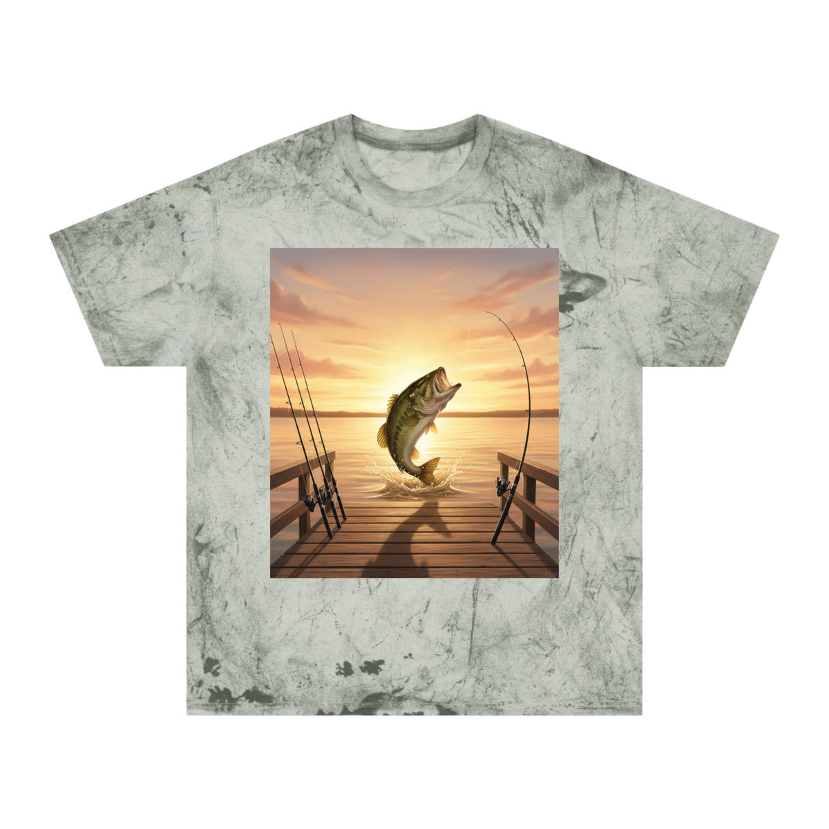 Bass Sunset T-Shirt — Fishing Pier Sunrise Graphic Tee - ThatBoutqiueStore