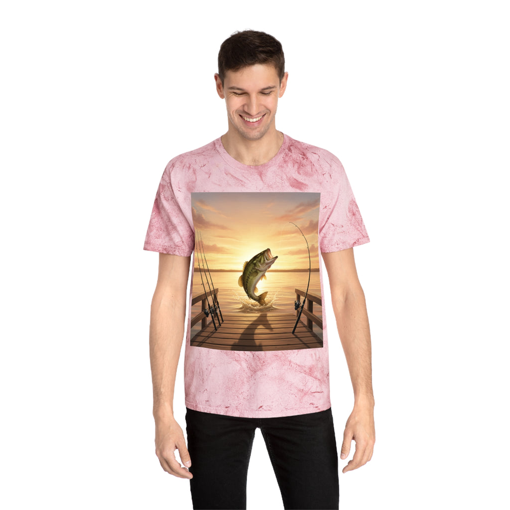 Bass Sunset T-Shirt — Fishing Pier Sunrise Graphic Tee - ThatBoutqiueStore