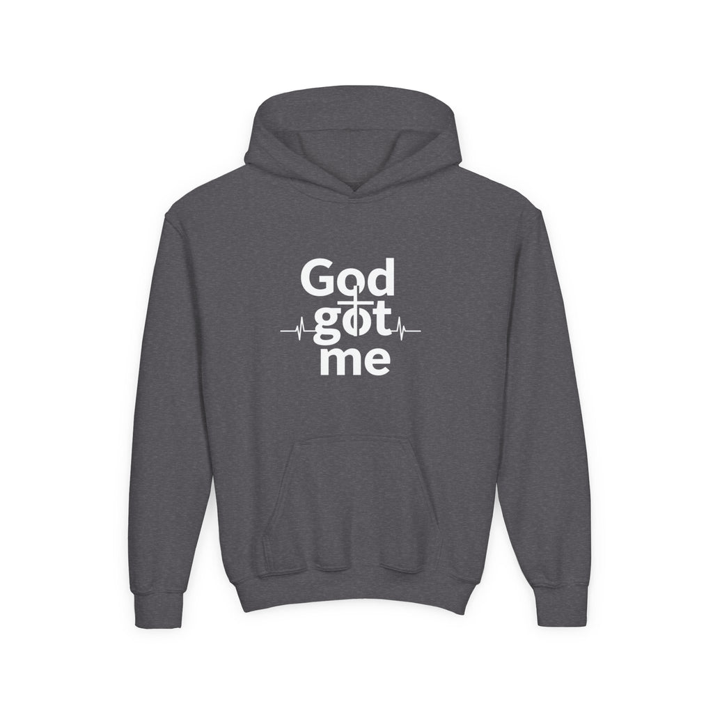 Youth Hoodie — Gold Watercolor Cross "Faith Is Stronger" Christian Sweatshirt - ThatBoutqiueStore