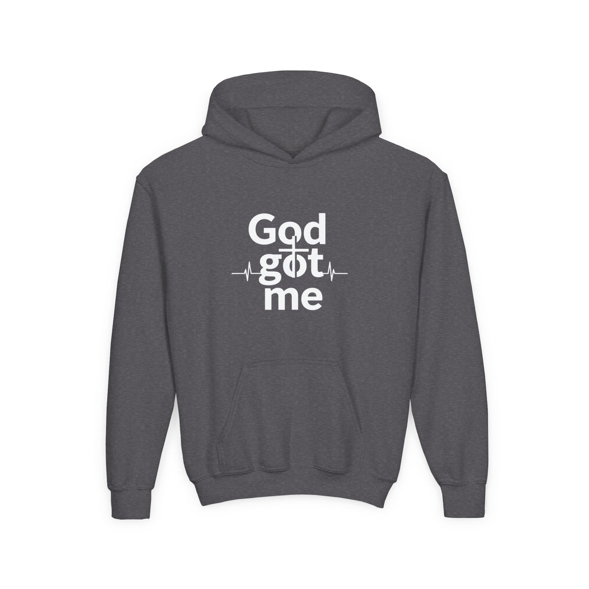 Youth Hoodie — Gold Watercolor Cross "Faith Is Stronger" Christian Sweatshirt - ThatBoutqiueStore