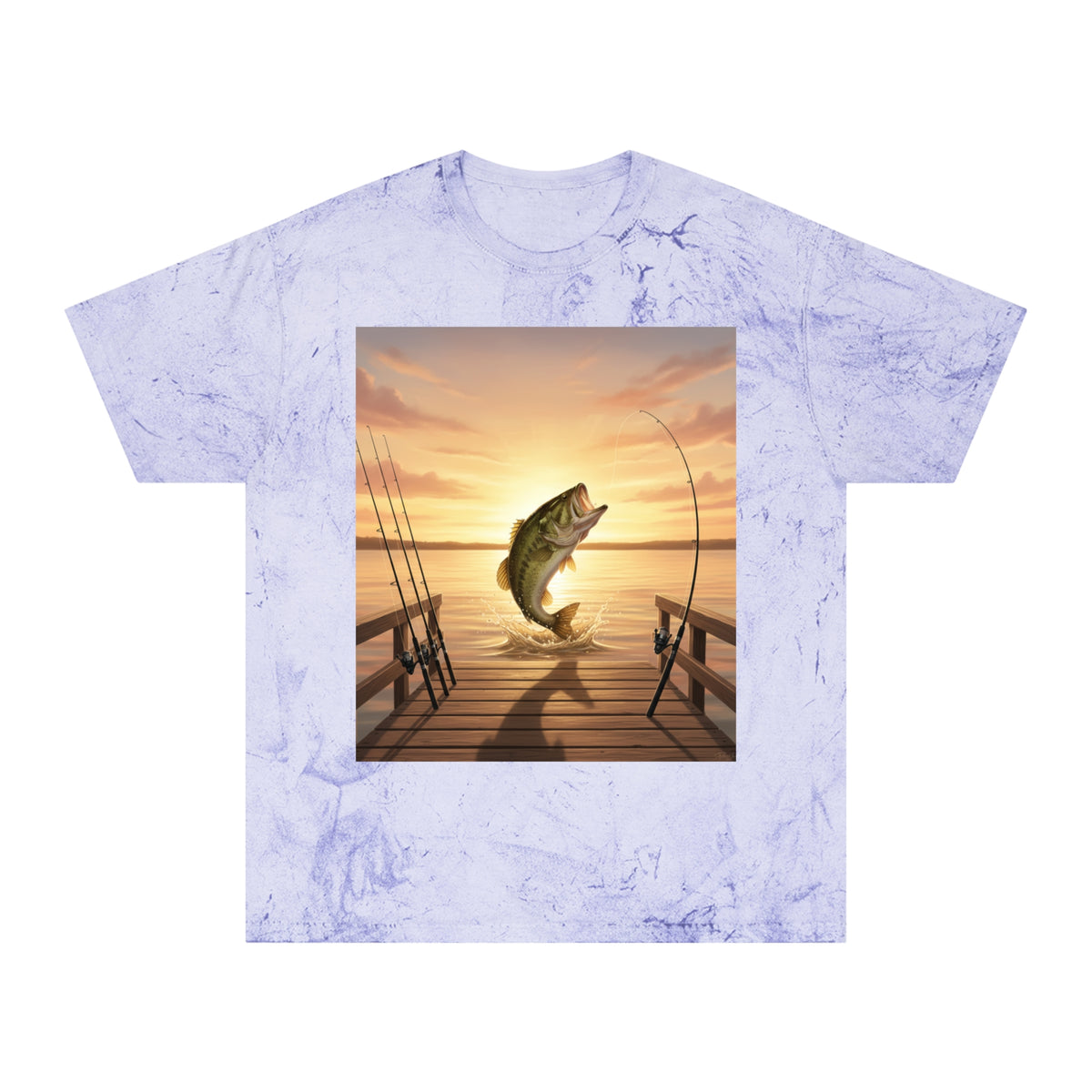 Bass Sunset T-Shirt — Fishing Pier Sunrise Graphic Tee - ThatBoutqiueStore