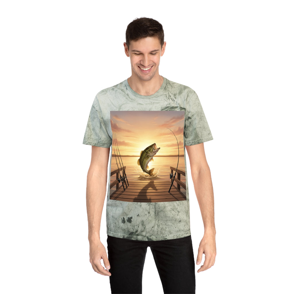 Bass Sunset T-Shirt — Fishing Pier Sunrise Graphic Tee - ThatBoutqiueStore