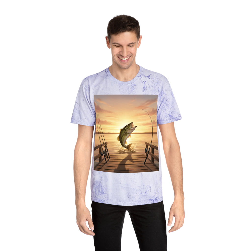 Bass Sunset T-Shirt — Fishing Pier Sunrise Graphic Tee - ThatBoutqiueStore