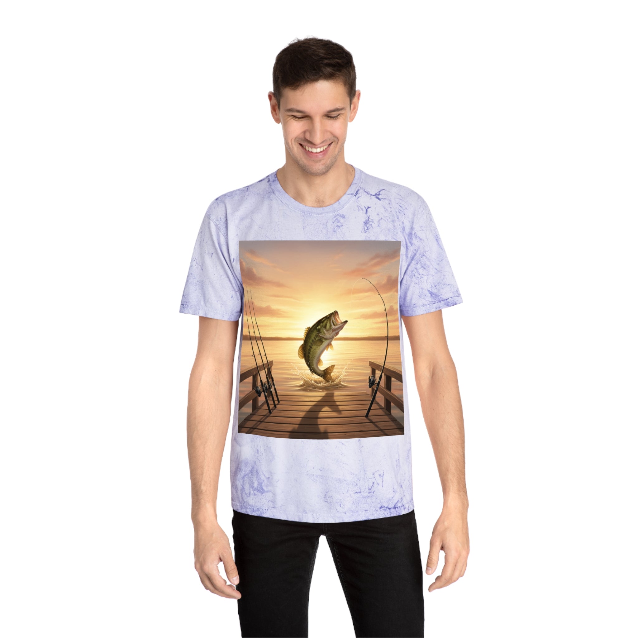 Bass Sunset T-Shirt — Fishing Pier Sunrise Graphic Tee - ThatBoutqiueStore
