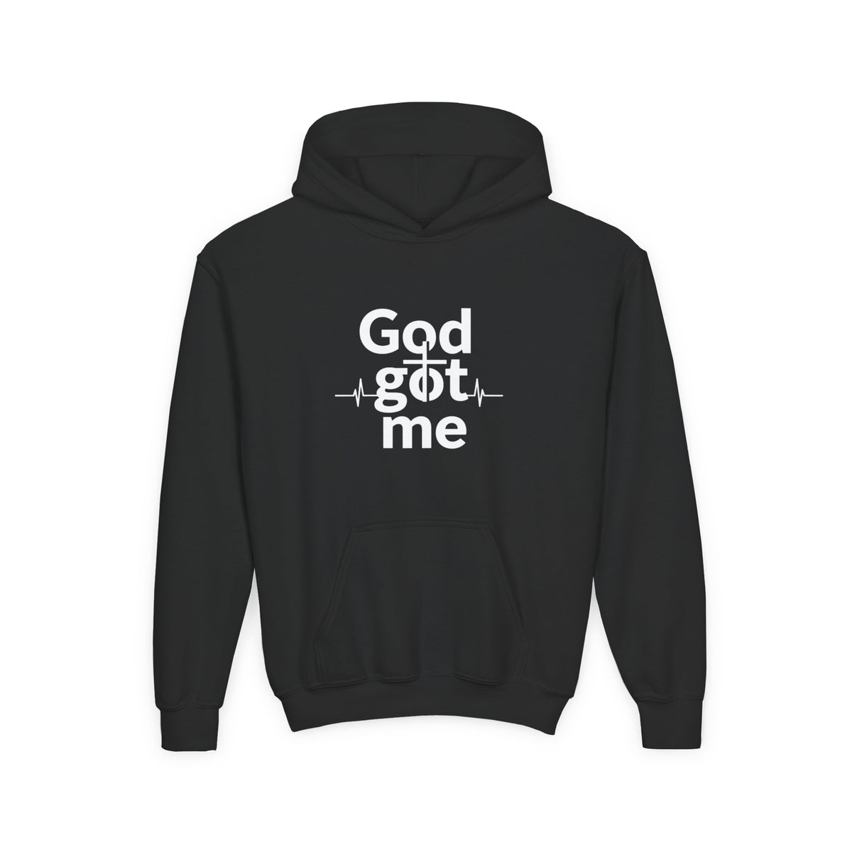 Youth Hoodie — Gold Watercolor Cross "Faith Is Stronger" Christian Sweatshirt - ThatBoutqiueStore