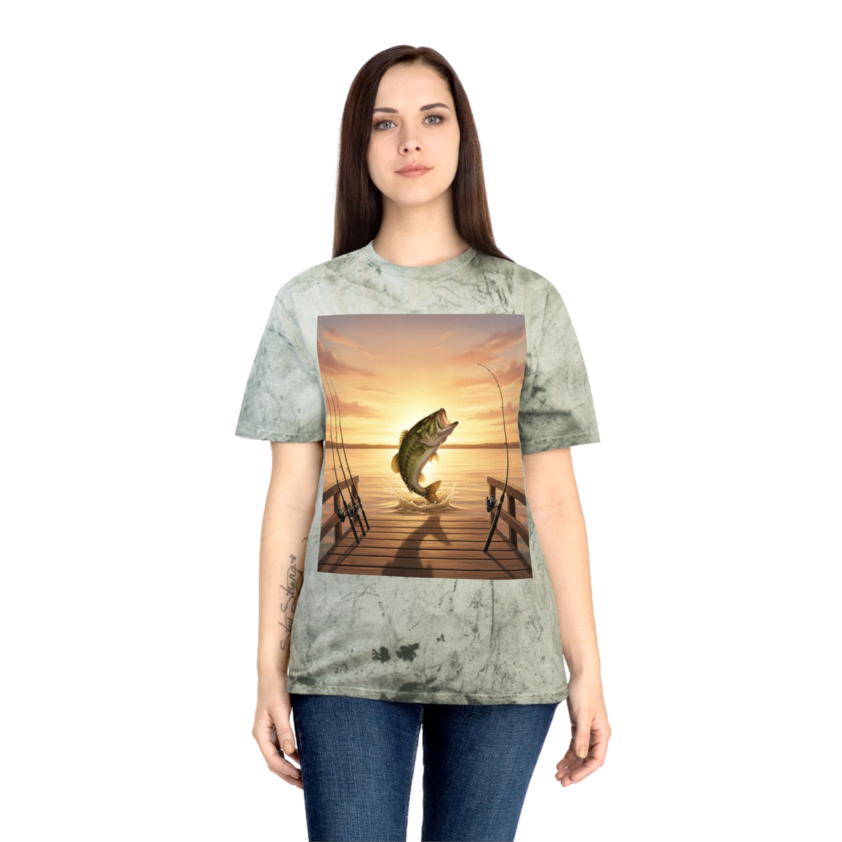 Bass Sunset T-Shirt — Fishing Pier Sunrise Graphic Tee - ThatBoutqiueStore