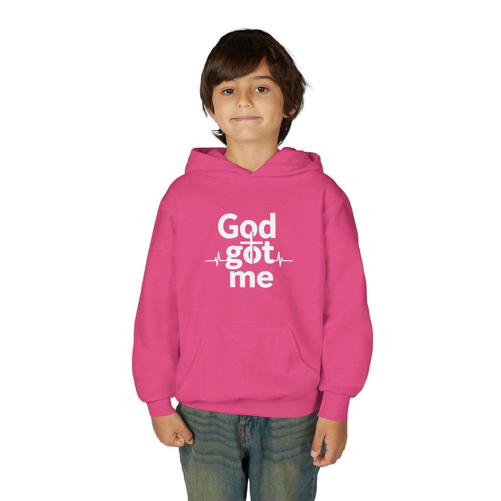 Youth Hoodie — Gold Watercolor Cross "Faith Is Stronger" Christian Sweatshirt - ThatBoutqiueStore