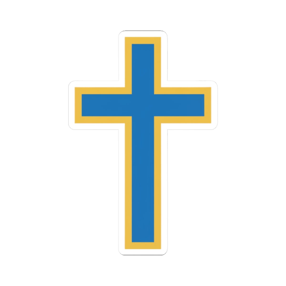Blue & Gold Cross Kiss-Cut Sticker — Christian Faith Vinyl Decal for Laptop, Bible, Car - ThatBoutqiueStore