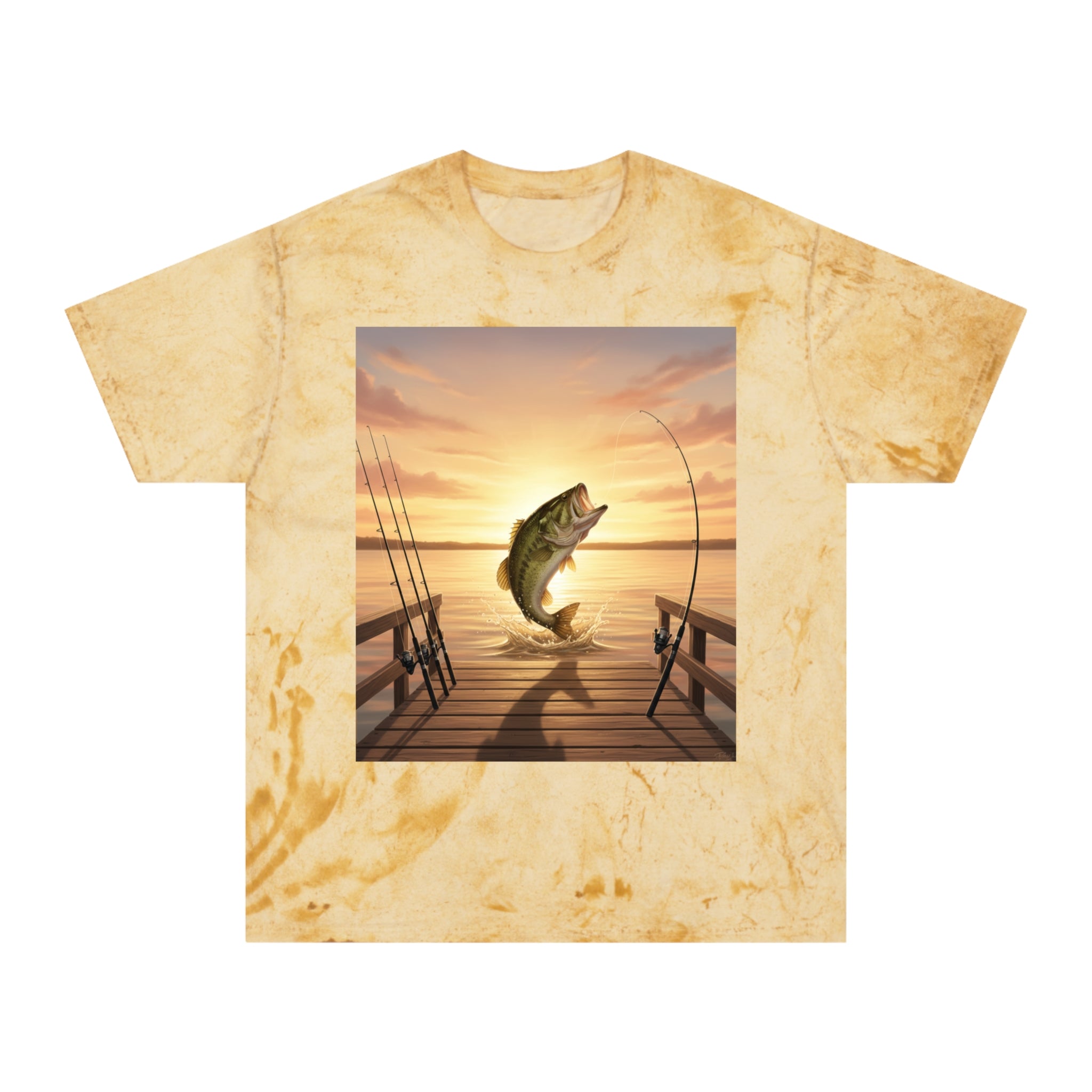 Bass Sunset T-Shirt — Fishing Pier Sunrise Graphic Tee - ThatBoutqiueStore