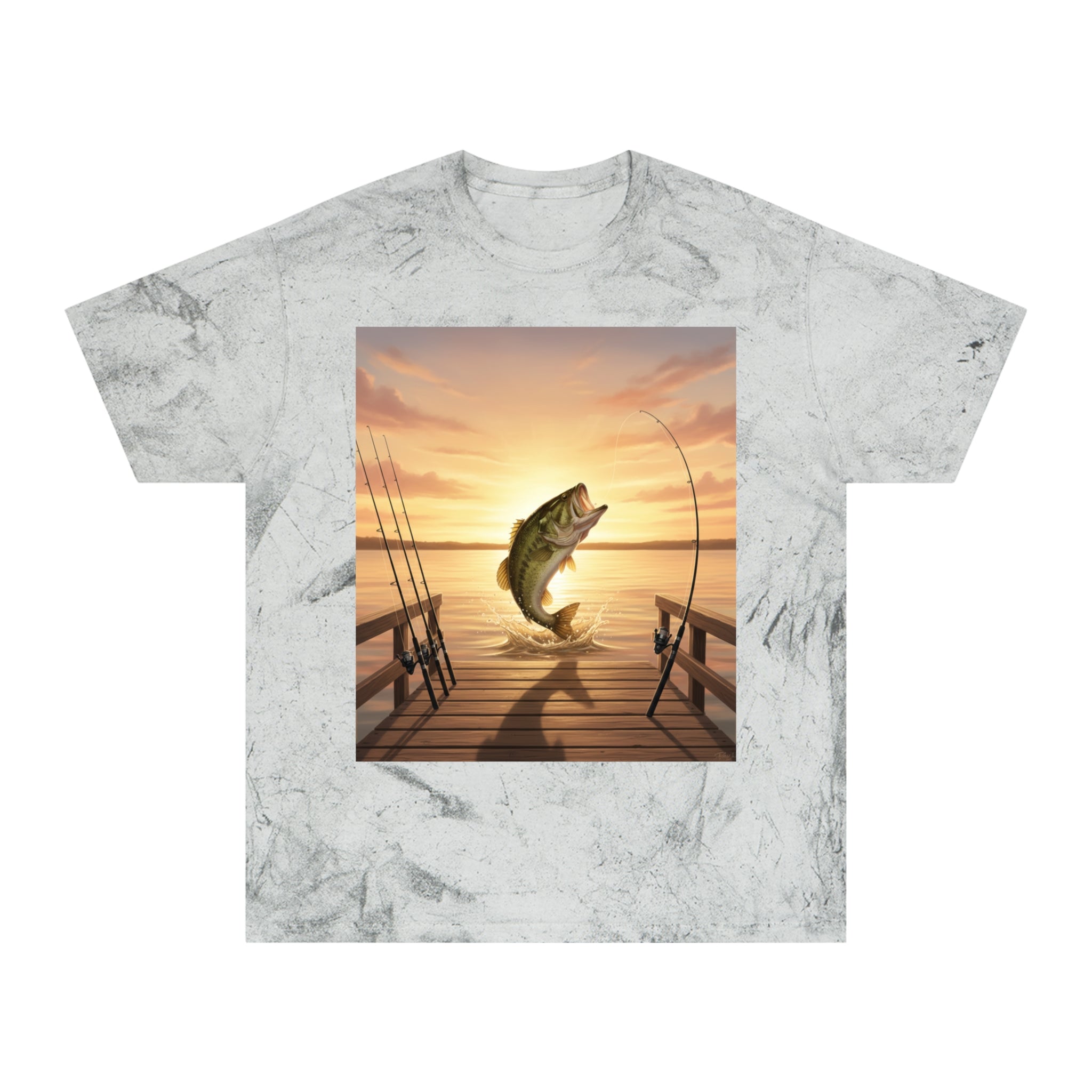 Bass Sunset T-Shirt — Fishing Pier Sunrise Graphic Tee - ThatBoutqiueStore