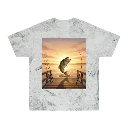 Bass Sunset T-Shirt — Fishing Pier Sunrise Graphic Tee - ThatBoutqiueStore