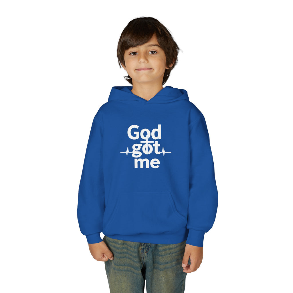 Youth Hoodie — Gold Watercolor Cross "Faith Is Stronger" Christian Sweatshirt - ThatBoutqiueStore