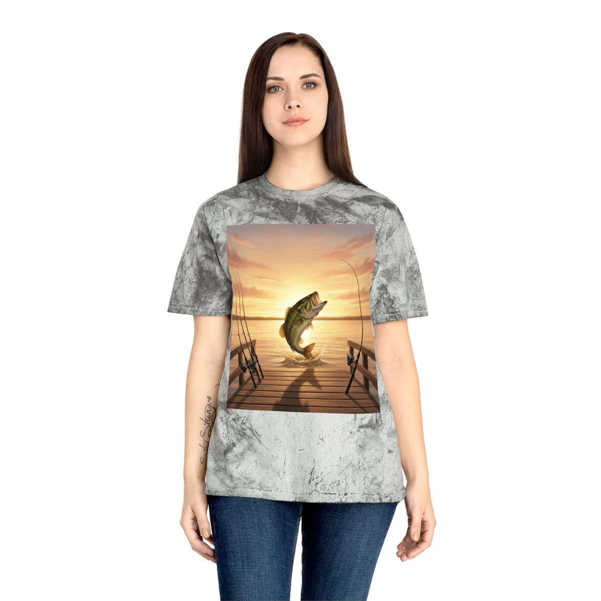 Bass Sunset T-Shirt — Fishing Pier Sunrise Graphic Tee - ThatBoutqiueStore