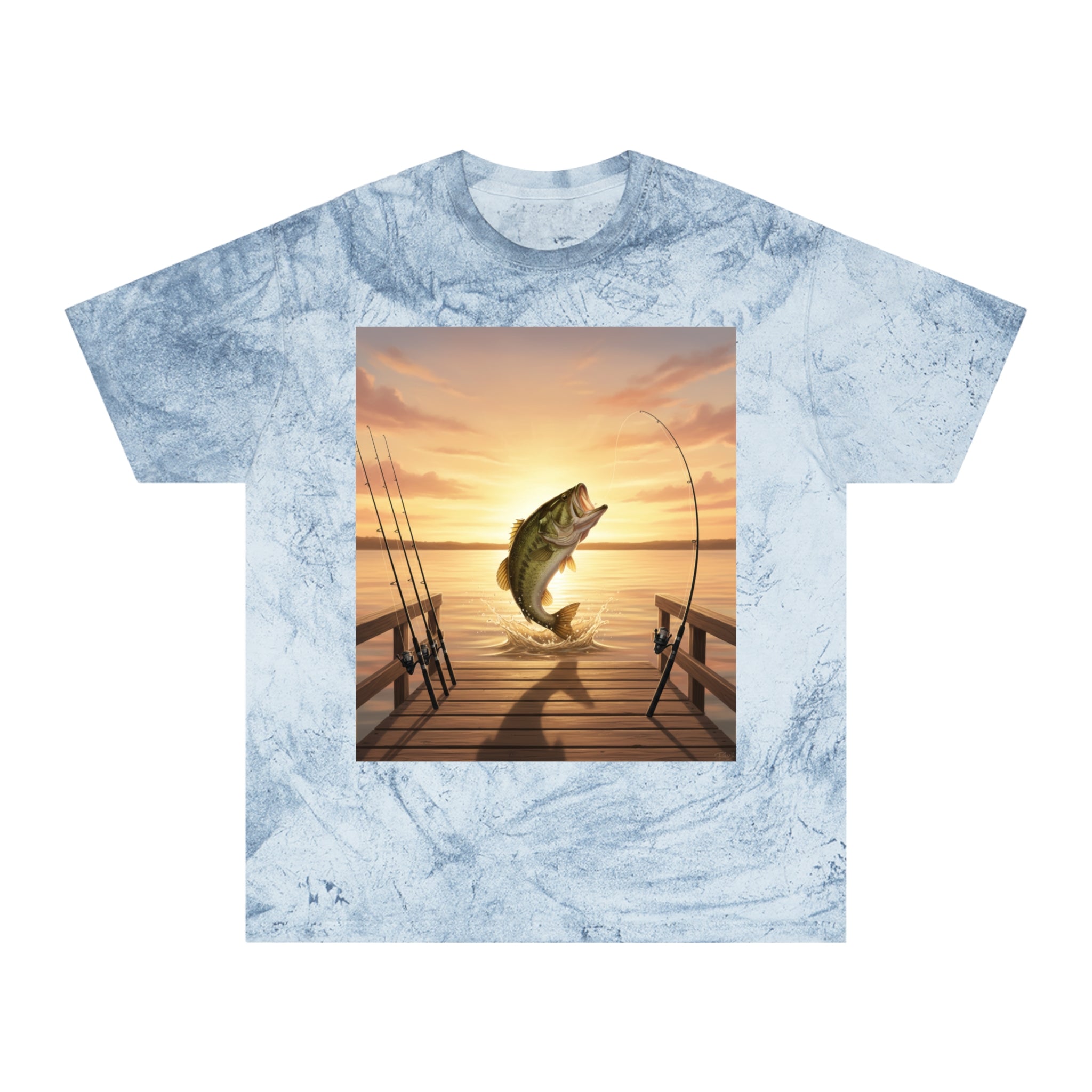 Bass Sunset T-Shirt — Fishing Pier Sunrise Graphic Tee - ThatBoutqiueStore
