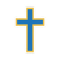 Blue & Gold Cross Kiss-Cut Sticker — Christian Faith Vinyl Decal for Laptop, Bible, Car - ThatBoutqiueStore