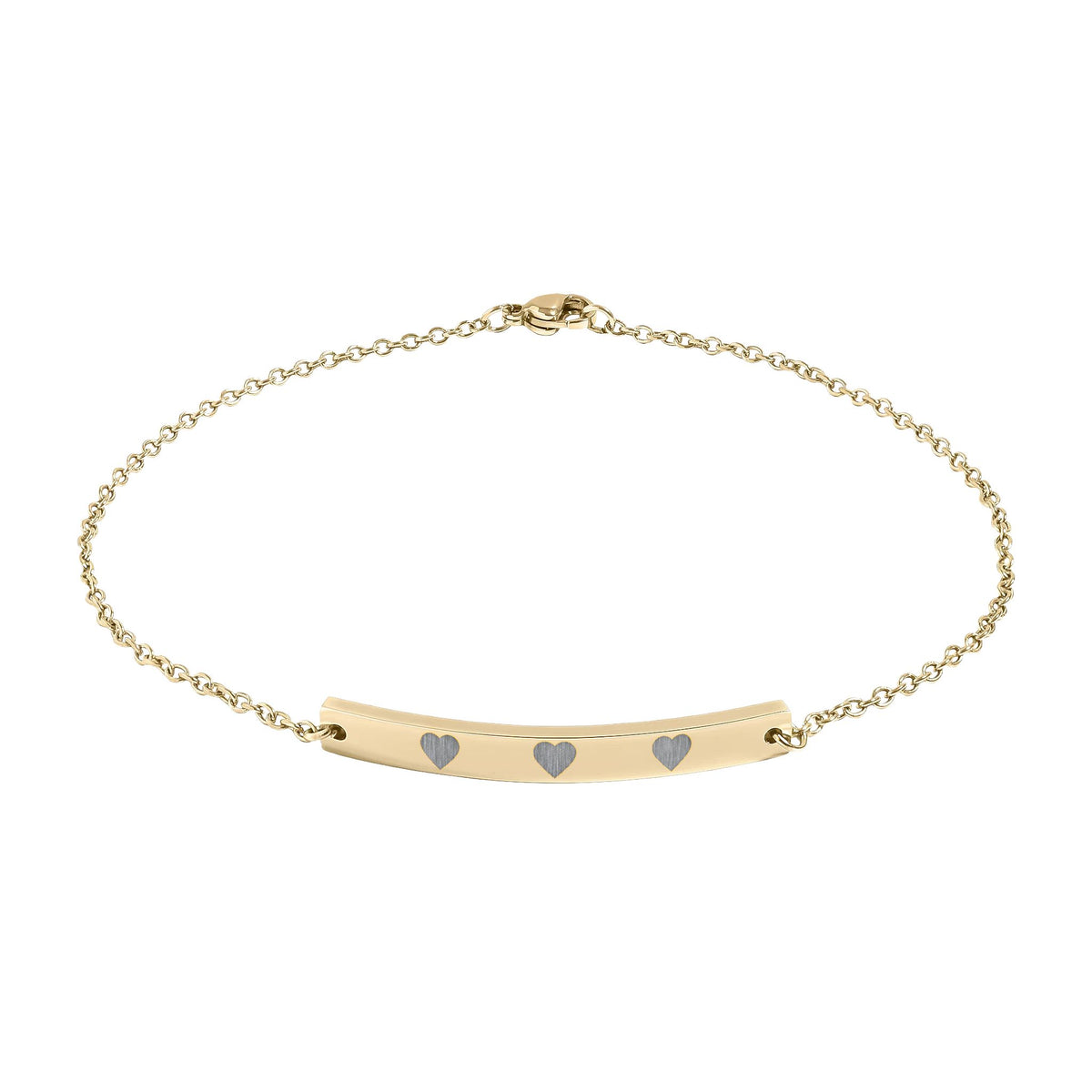 Engravable Curved Bar Anklet — Personalized Heart Accent - ThatBoutqiueStore