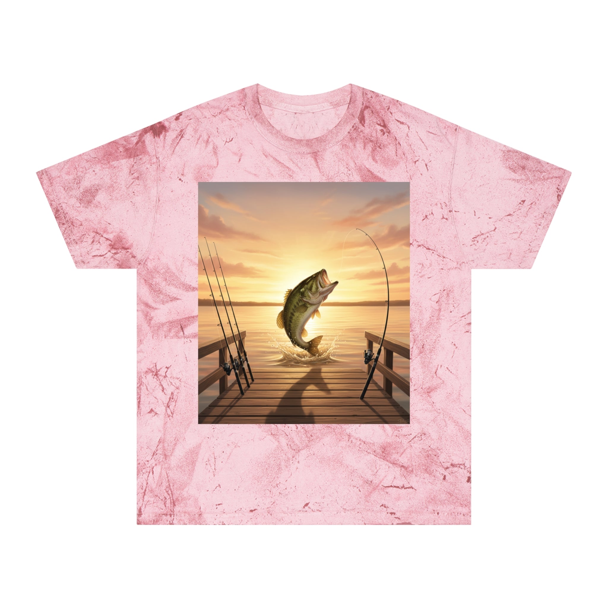 Bass Sunset T-Shirt — Fishing Pier Sunrise Graphic Tee - ThatBoutqiueStore