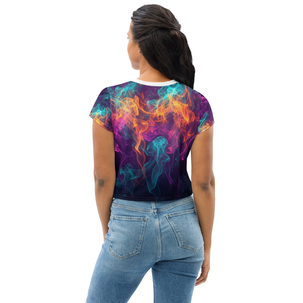 Lady G "Baby I'm A Gangsta Too" All-Over Print Crop Tee - ThatBoutqiueStore