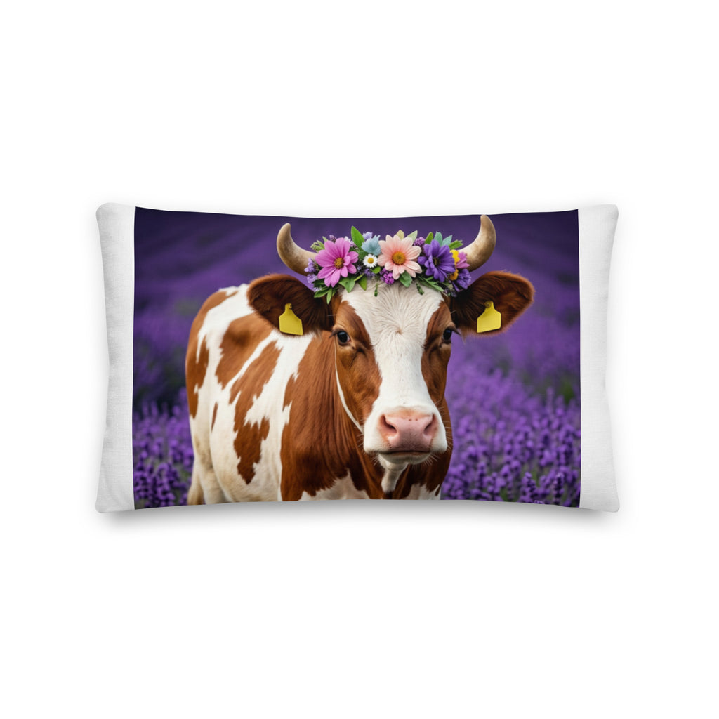Lavender Field Heifer Premium Pillow - ThatBoutqiueStore
