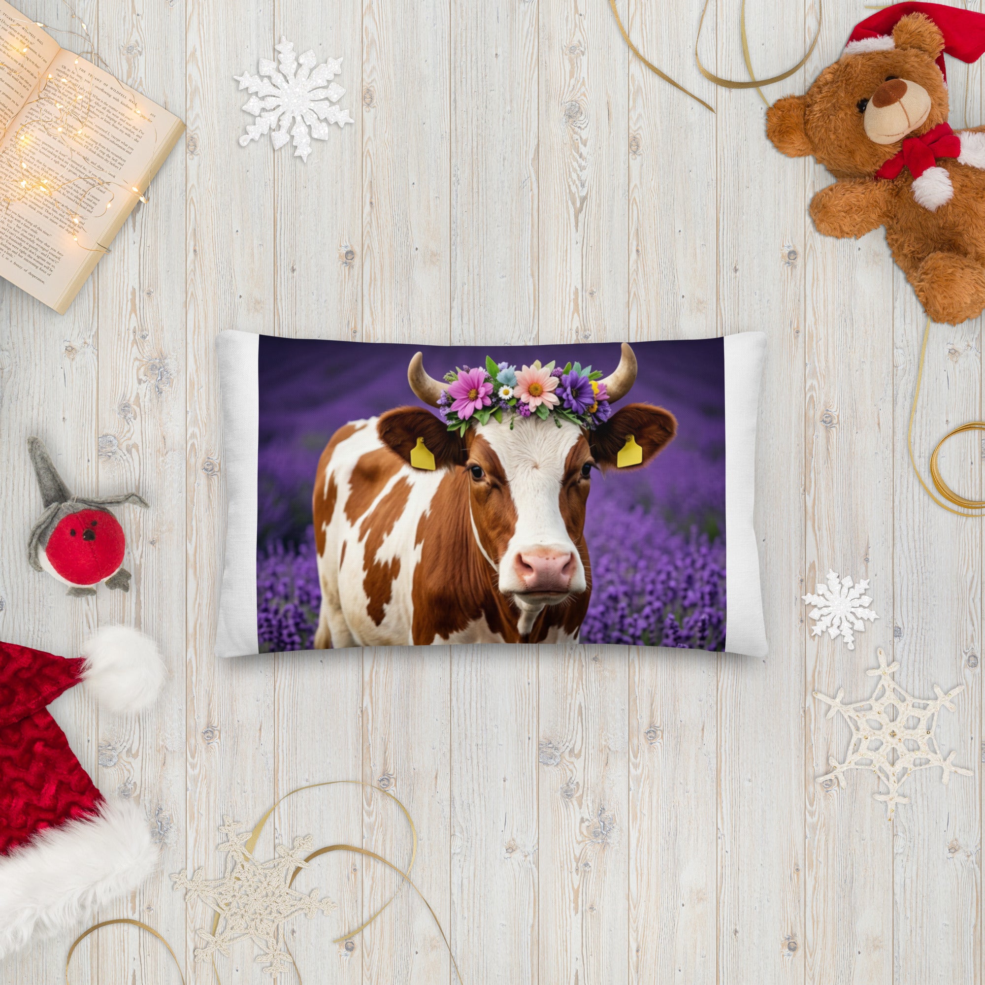 Lavender Field Heifer Premium Pillow - ThatBoutqiueStore