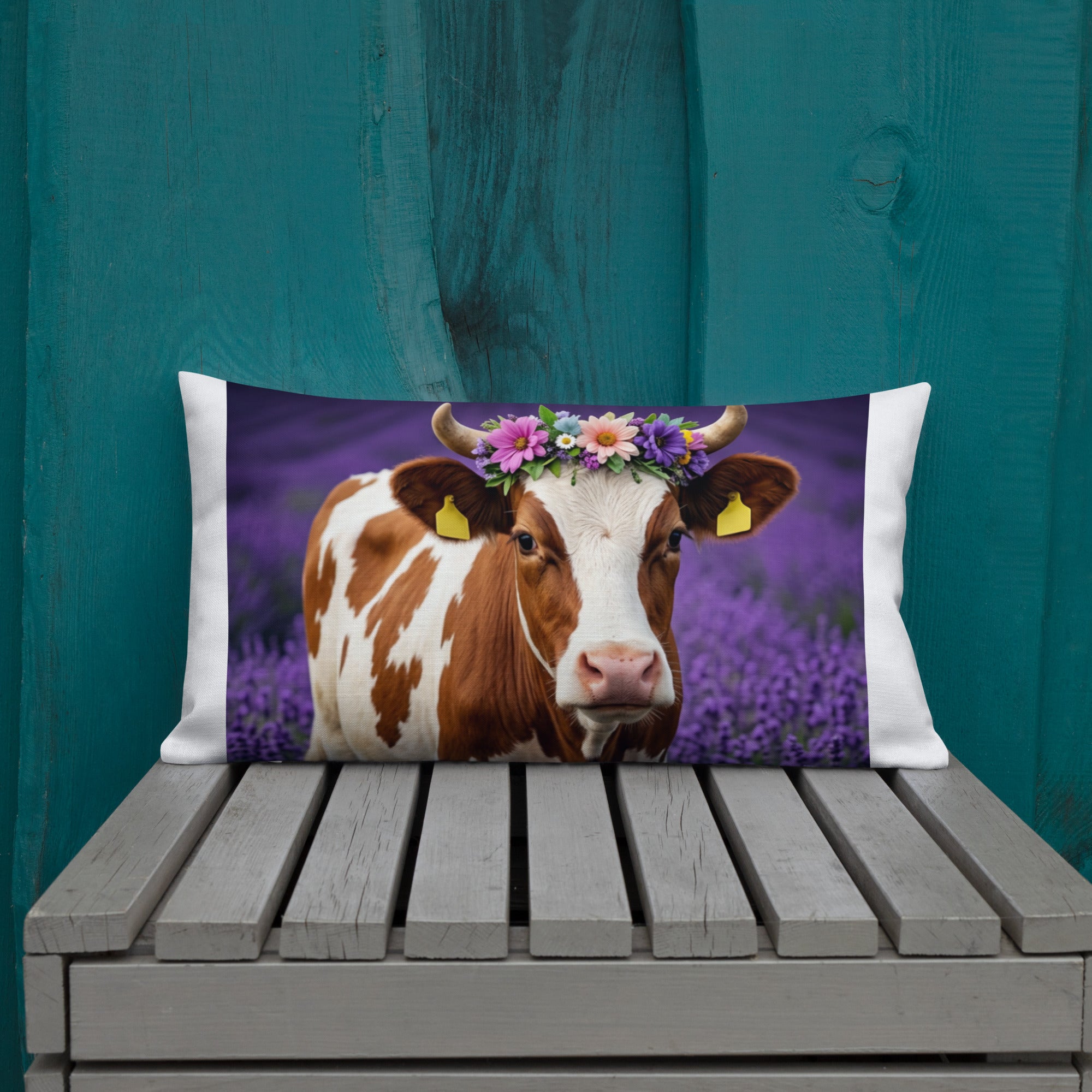 Lavender Field Heifer Premium Pillow - ThatBoutqiueStore