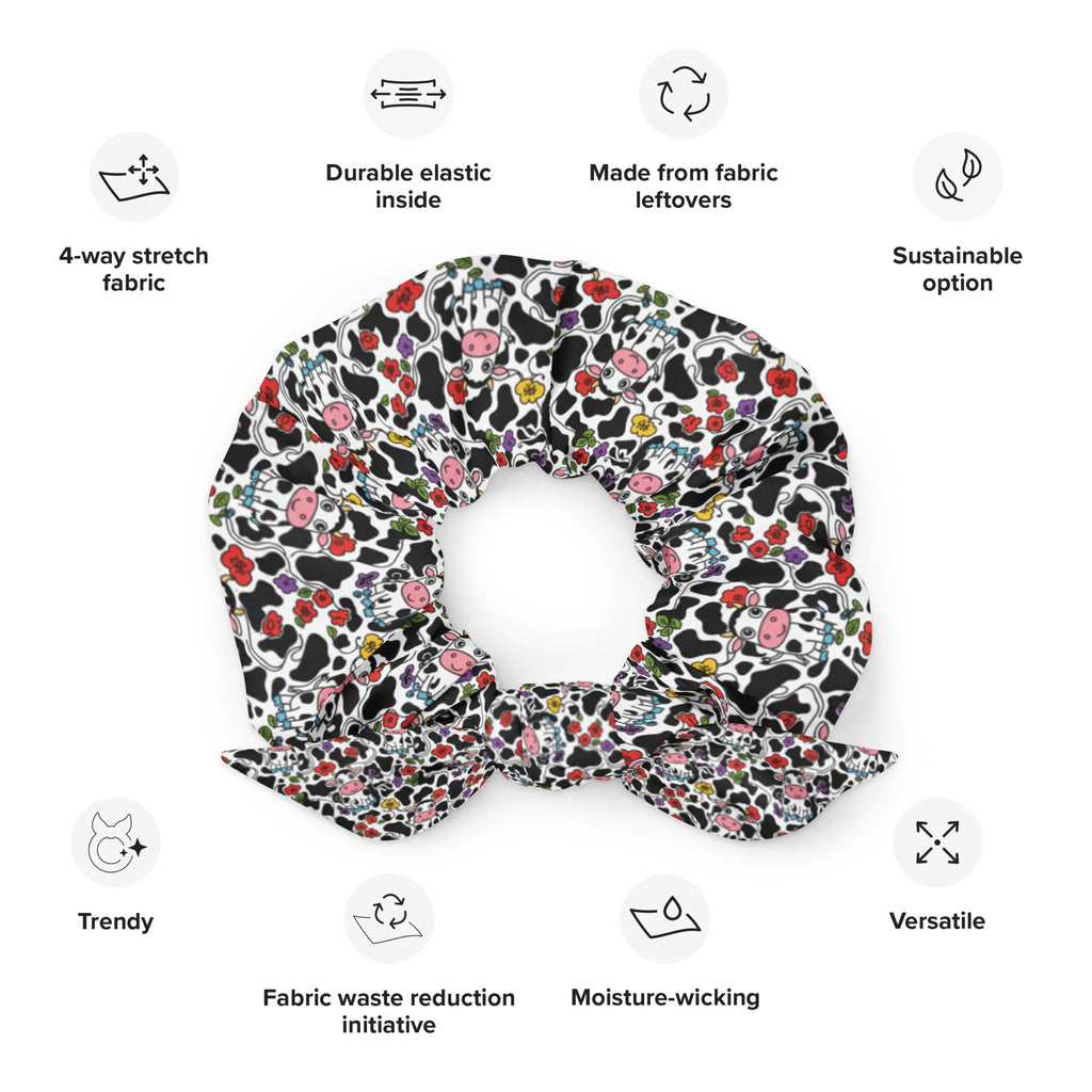Cows & Mushrooms Recycled Scrunchie - ThatBoutqiueStore