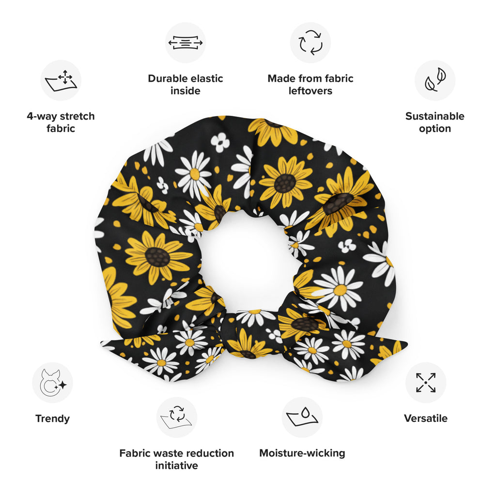 Sunflowers and Daisies Recycled Scrunchie - ThatBoutqiueStore
