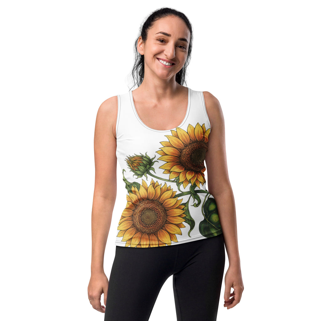 Twin Sunflower Sublimation Cut & Sew Tank Top - ThatBoutqiueStore
