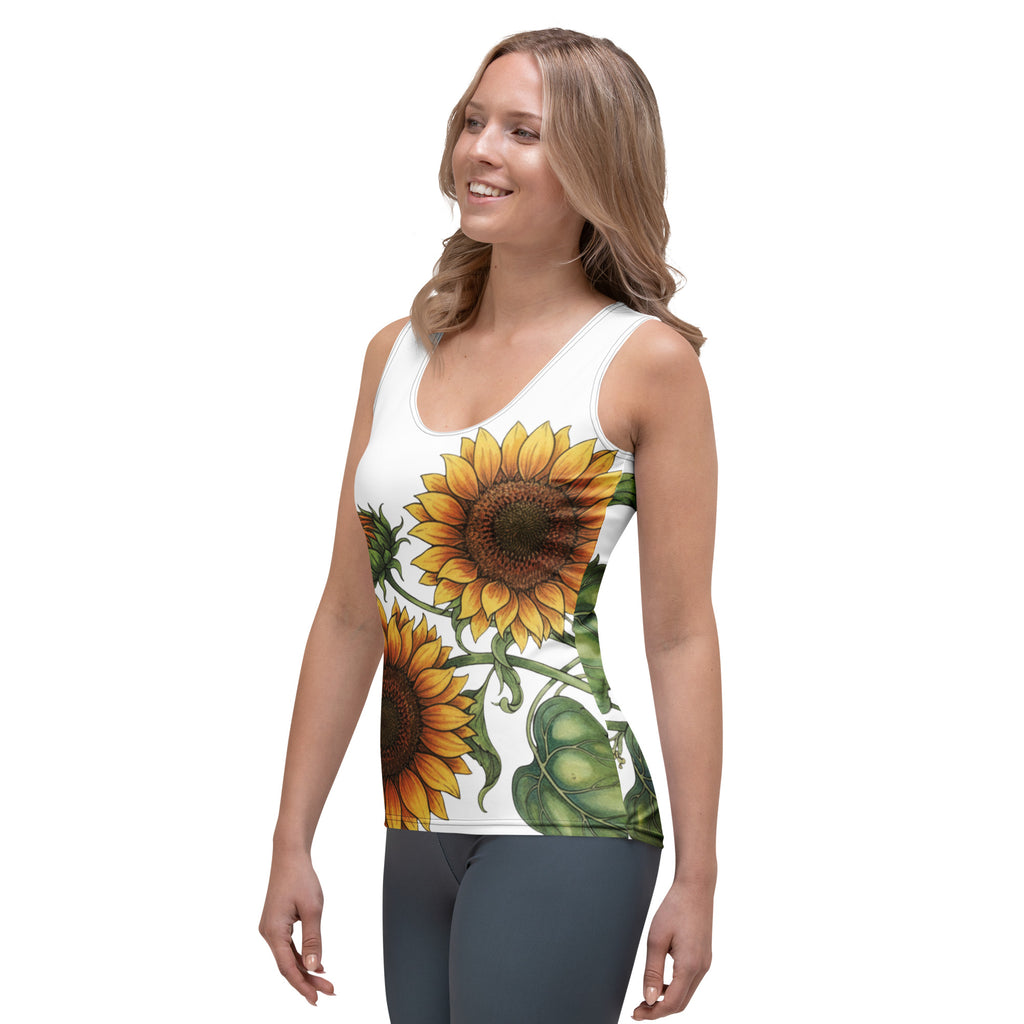 Twin Sunflower Sublimation Cut & Sew Tank Top - ThatBoutqiueStore