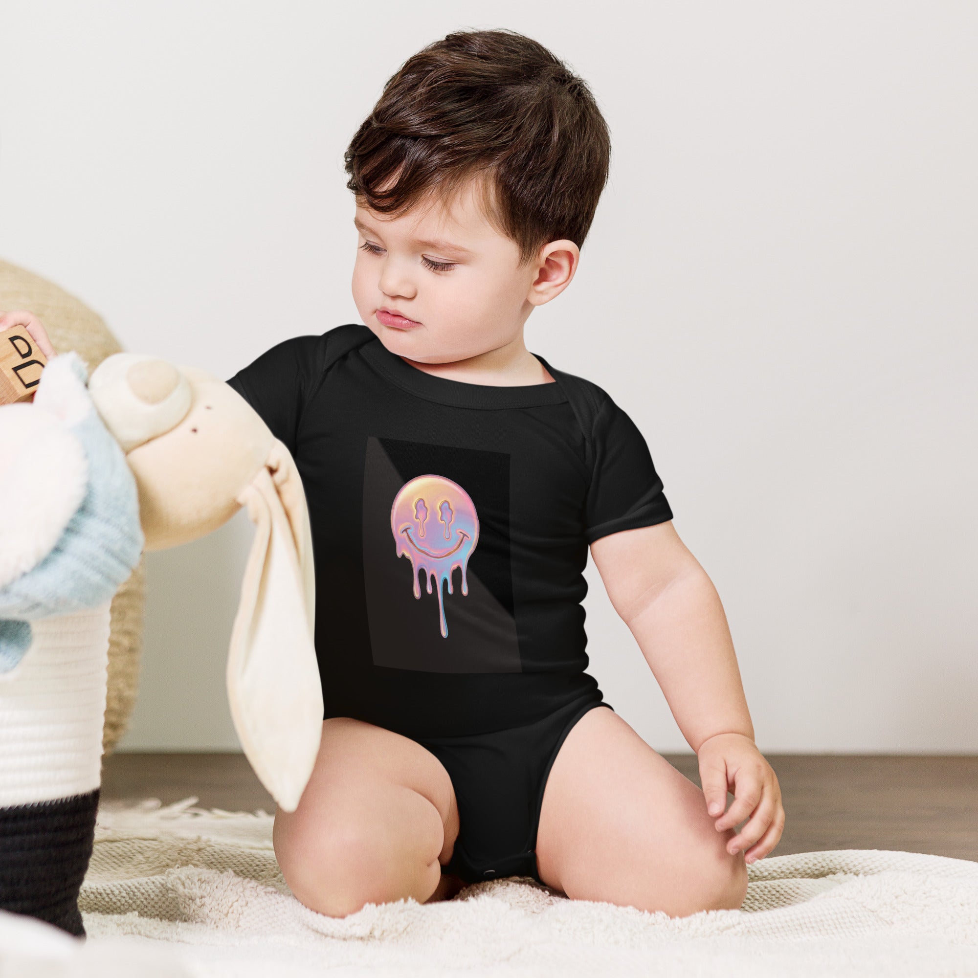 Mellow Smiley Baby short sleeve one piece - ThatBoutqiueStore