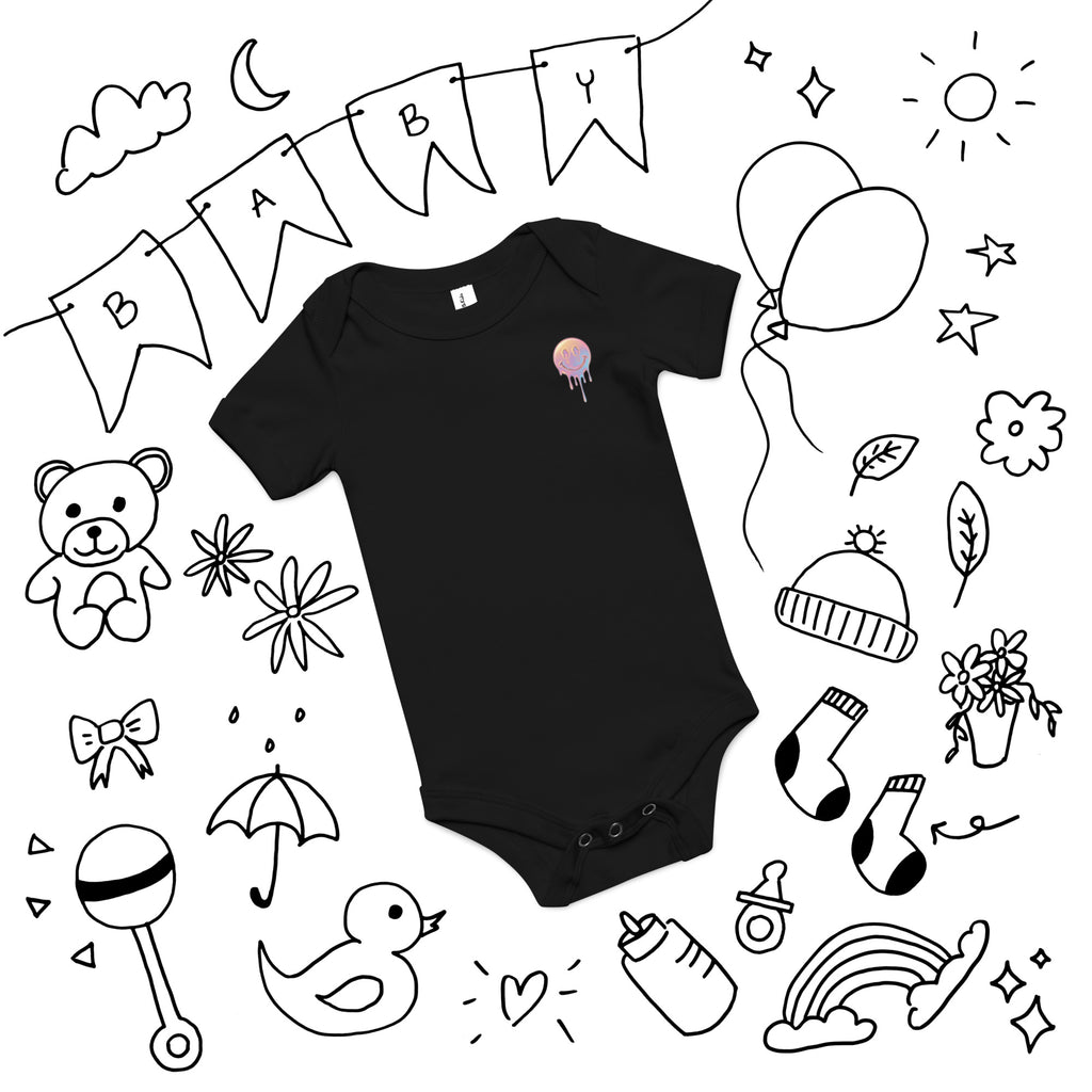 Small Print of Mellow Smiley Baby short sleeve one piece - ThatBoutqiueStore
