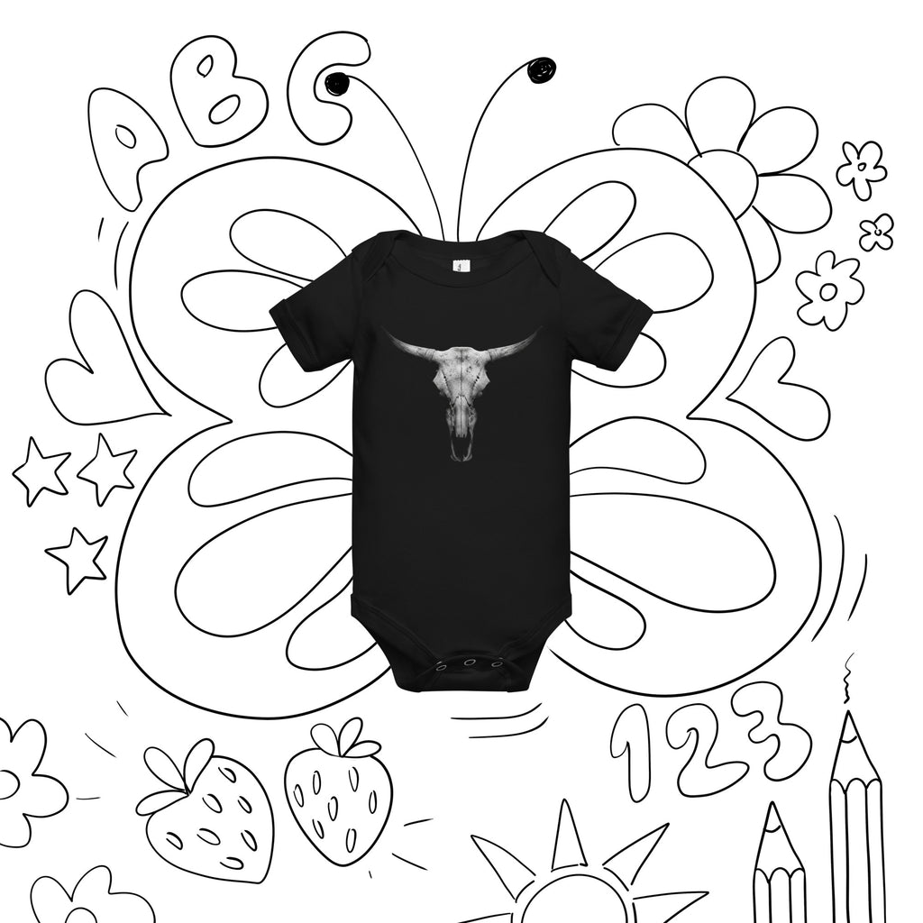 Steer Skull Baby Short Sleeve One Piece - ThatBoutqiueStore