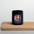 Lavender Floral Halo Heifer Black Glossy Mug - ThatBoutqiueStore