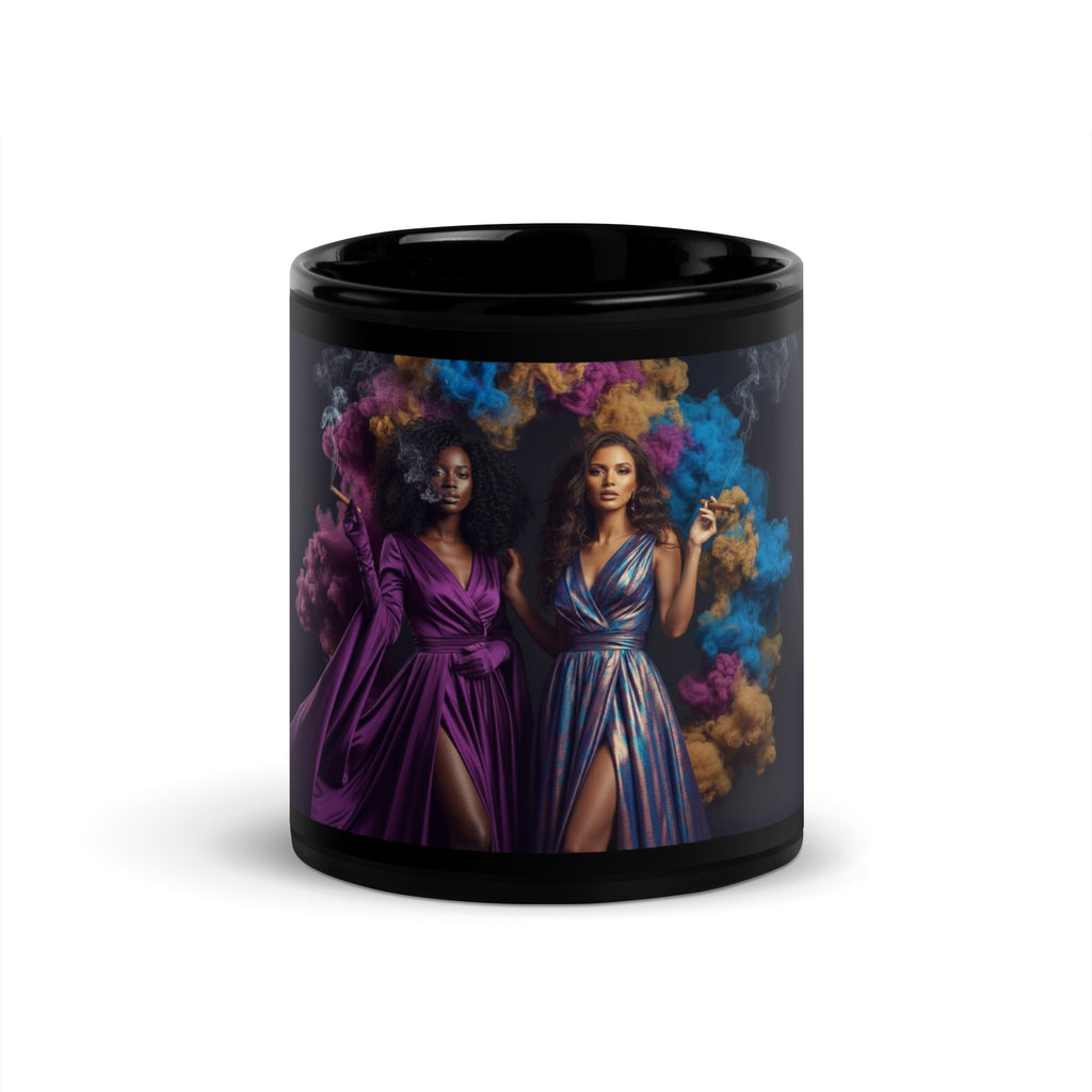 Lady G's surrounded by colorful smoke Black Glossy Mug - ThatBoutqiueStore
