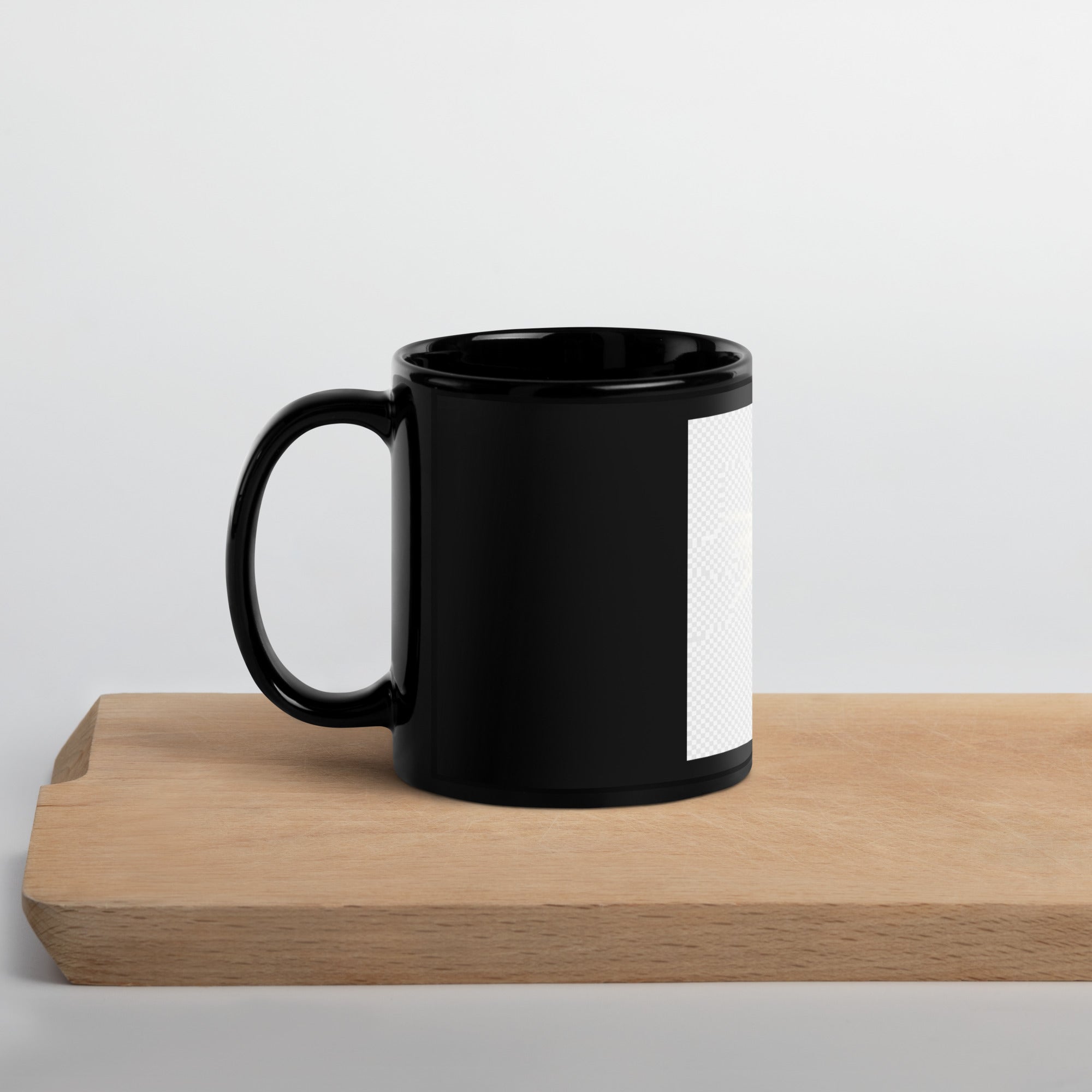 Black Glossy Mug with Glowing Golden Cross - ThatBoutqiueStore