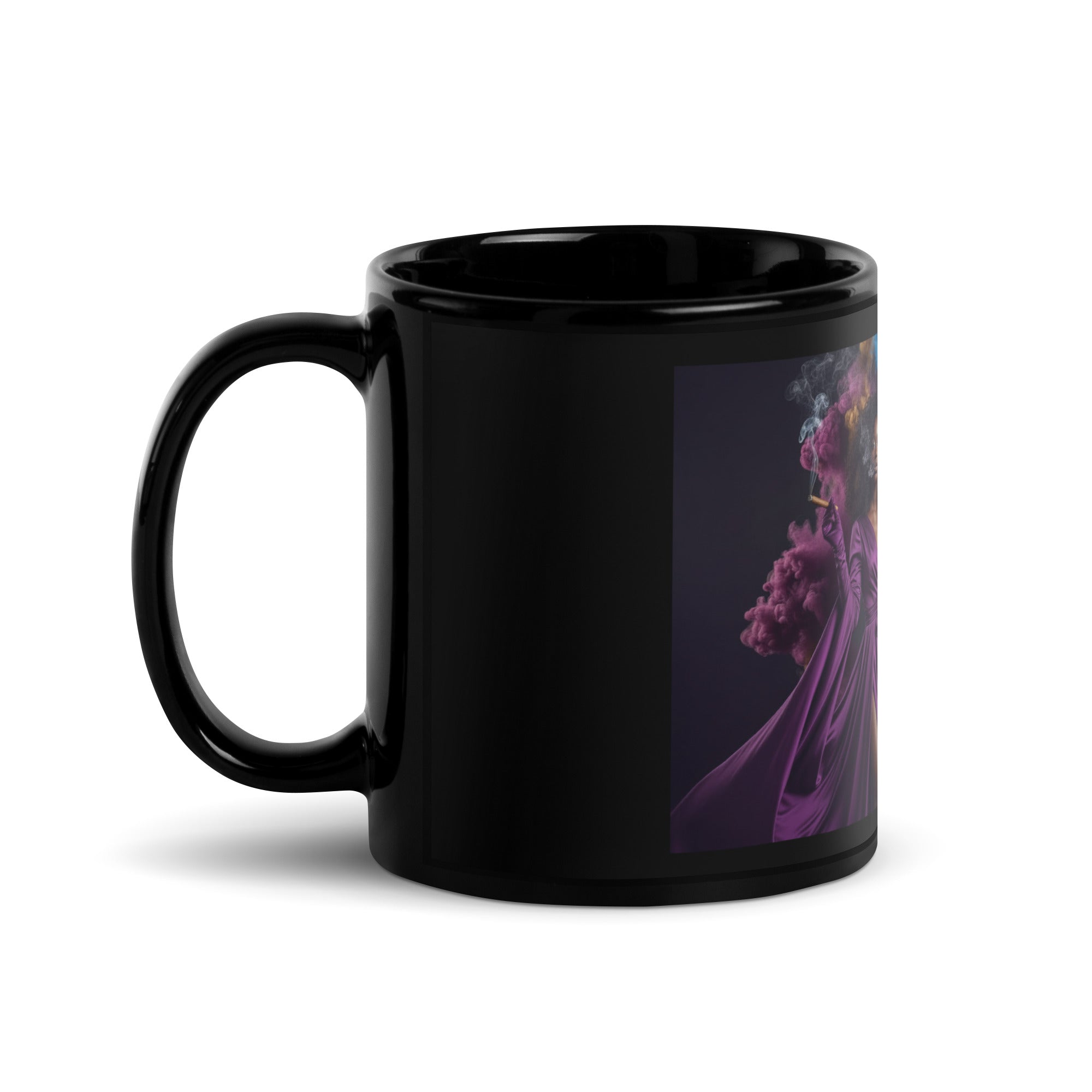 Lady G's surrounded by colorful smoke Black Glossy Mug - ThatBoutqiueStore