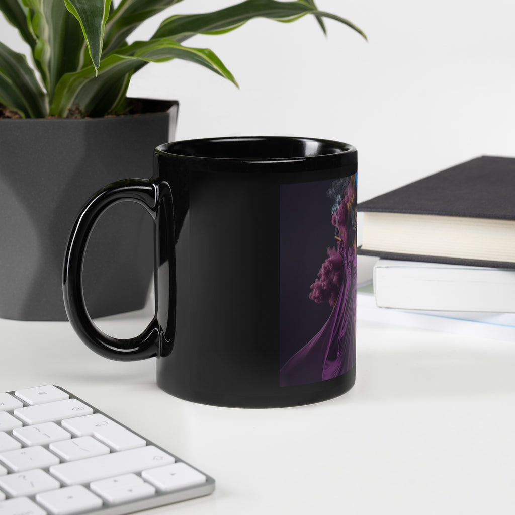 Lady G's surrounded by colorful smoke Black Glossy Mug - ThatBoutqiueStore