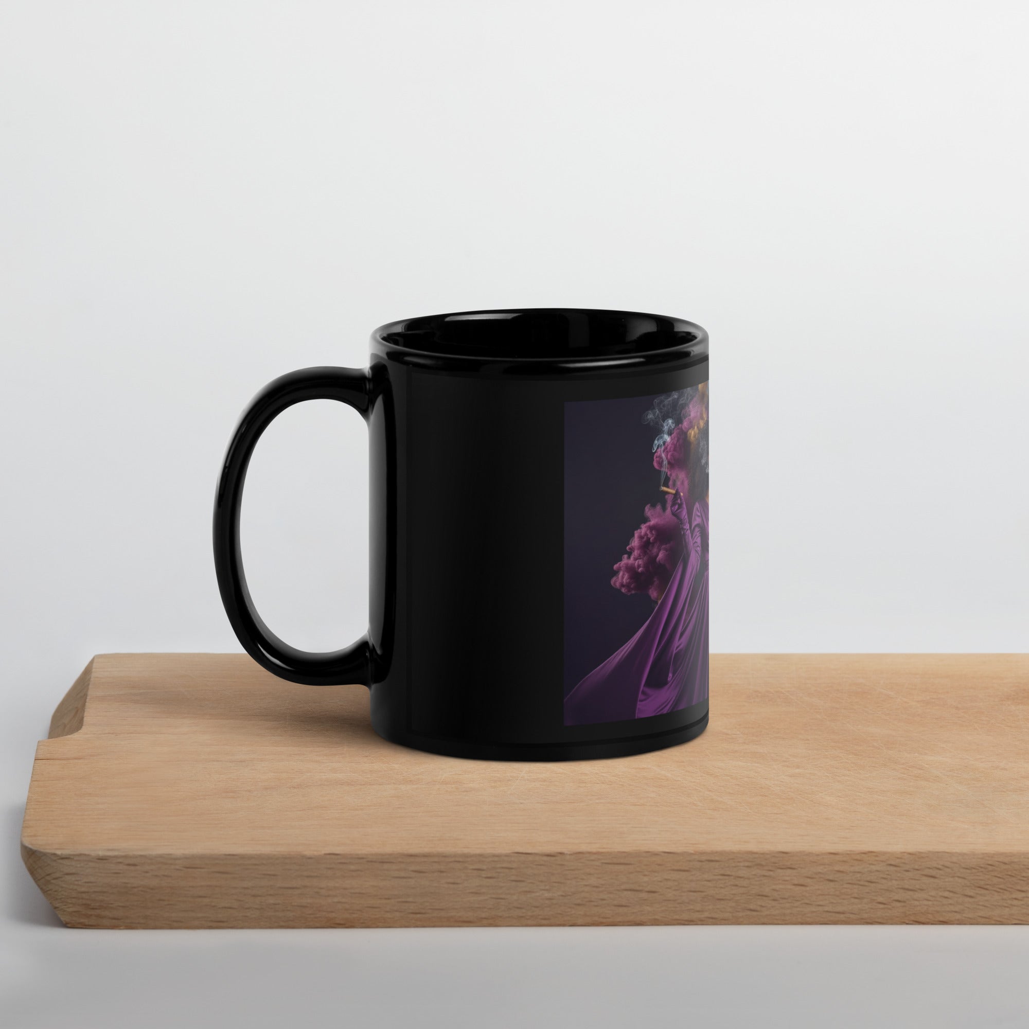 Lady G's surrounded by colorful smoke Black Glossy Mug - ThatBoutqiueStore