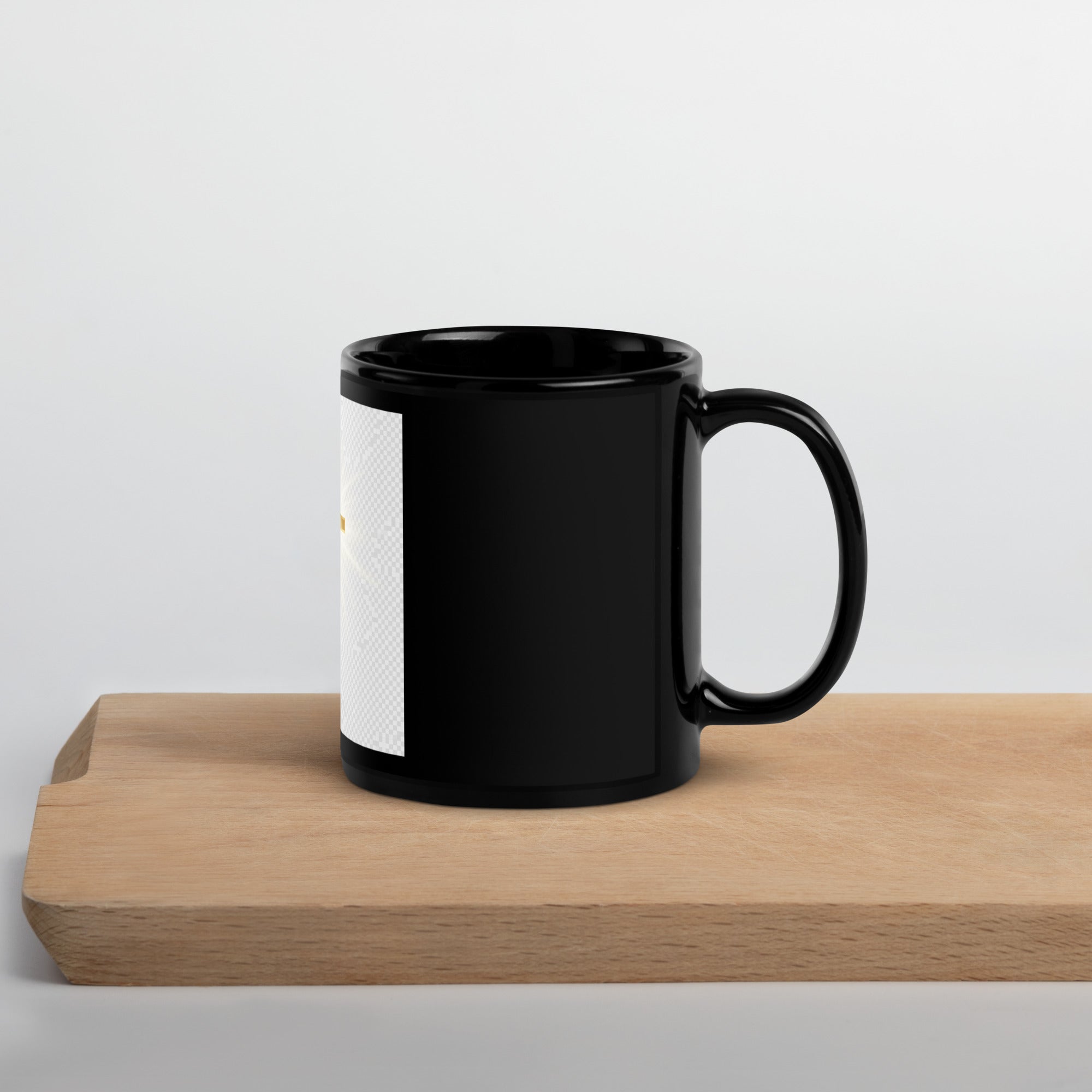 Black Glossy Mug with Glowing Golden Cross - ThatBoutqiueStore